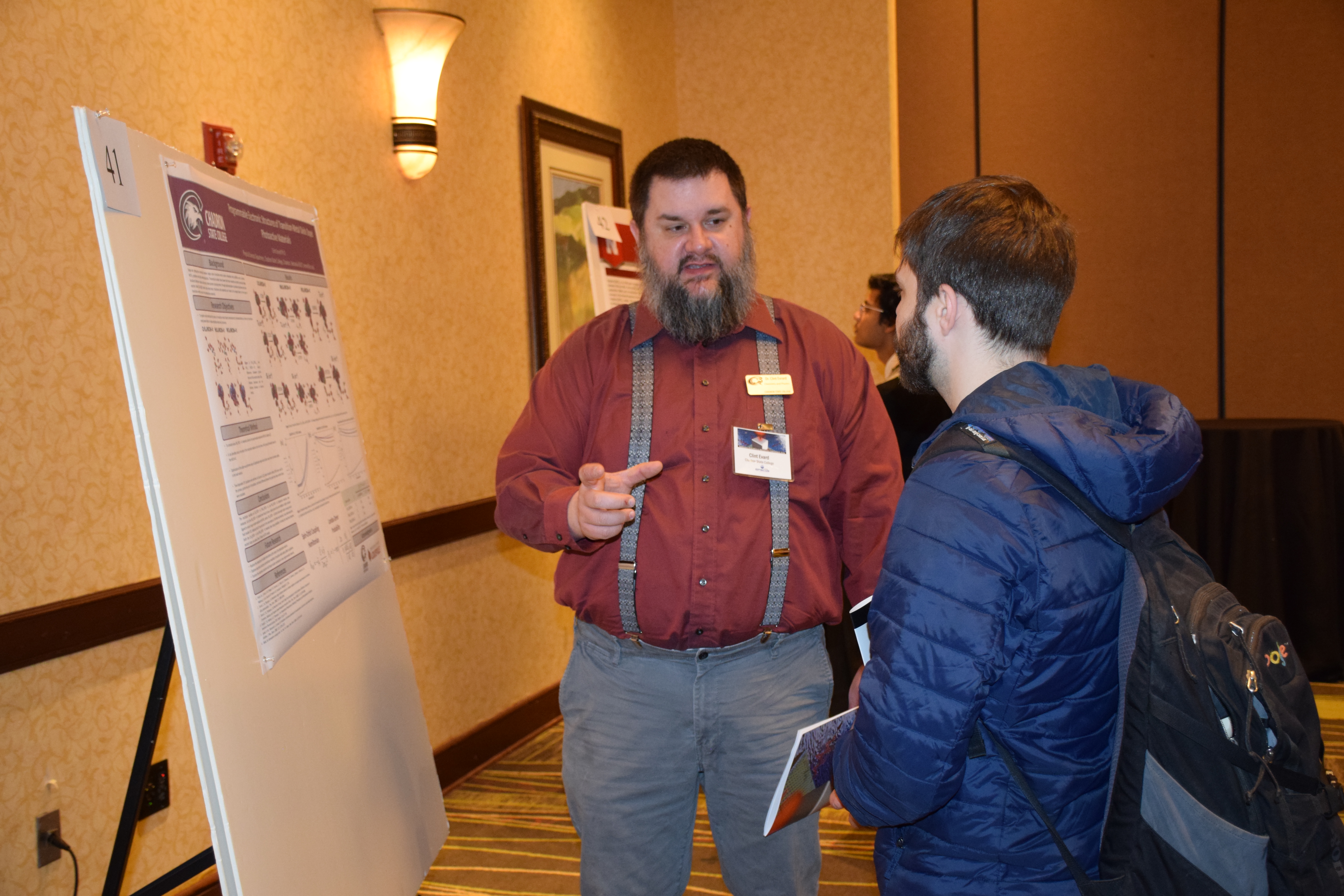 CSC's Clint Evrard presents his research poster at a Nebraska EPSCoR scientific conference.